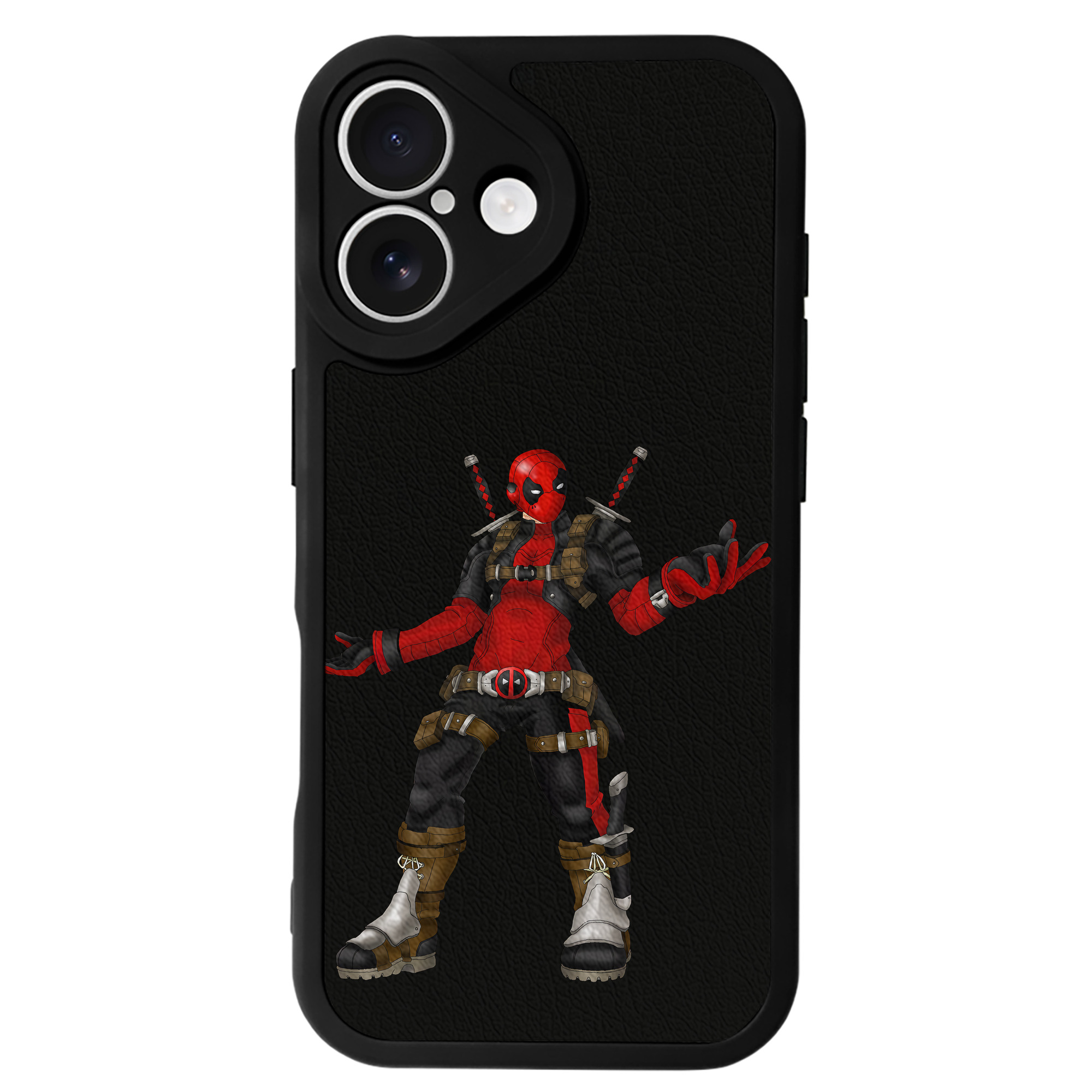 （画像用） Deadpool デッドプール 【iPhone 16シリーズ対応】シリコンスマホケース（レザー調） 材質：シリコン